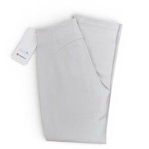NWT Lululemon Ribbed Softstreme Zip-Leg High-Rise Cropped Pant 25" Bone size 2